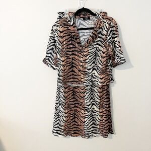 Dressed in lala go get em tiger print shirt and skirt set size small